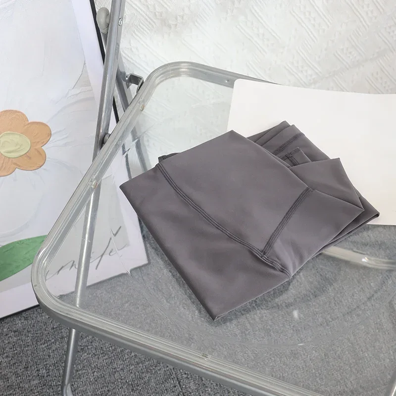 Legginsy do jogi oddychające szybkoschnące z wysokim stanem śnieżna niebieska