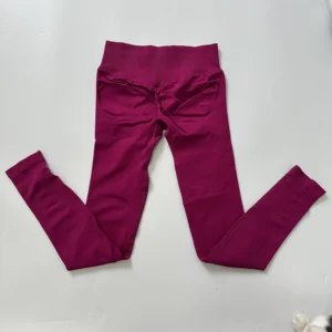 Legginsy do jogi z prążkowanym pasem efekt push up bezszwowe Brokatowa zieleń