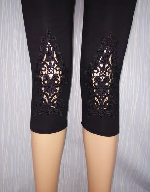 Legginsy koronkowe capri 3/4 w dużych rozmiarach do 7XL Wielo