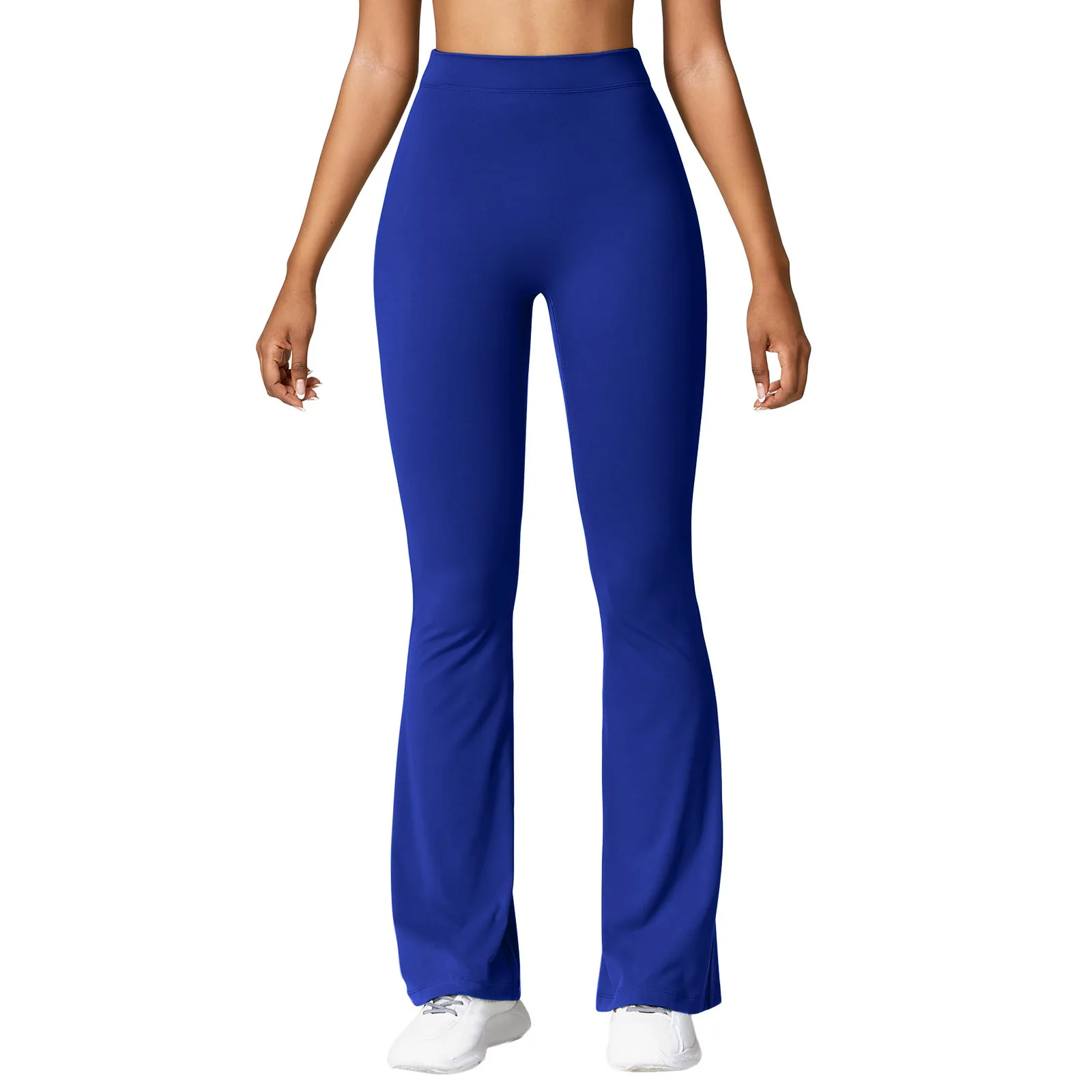 Legginsy mikro-prążek V-back Push Up z wysokim stanem Niebieski