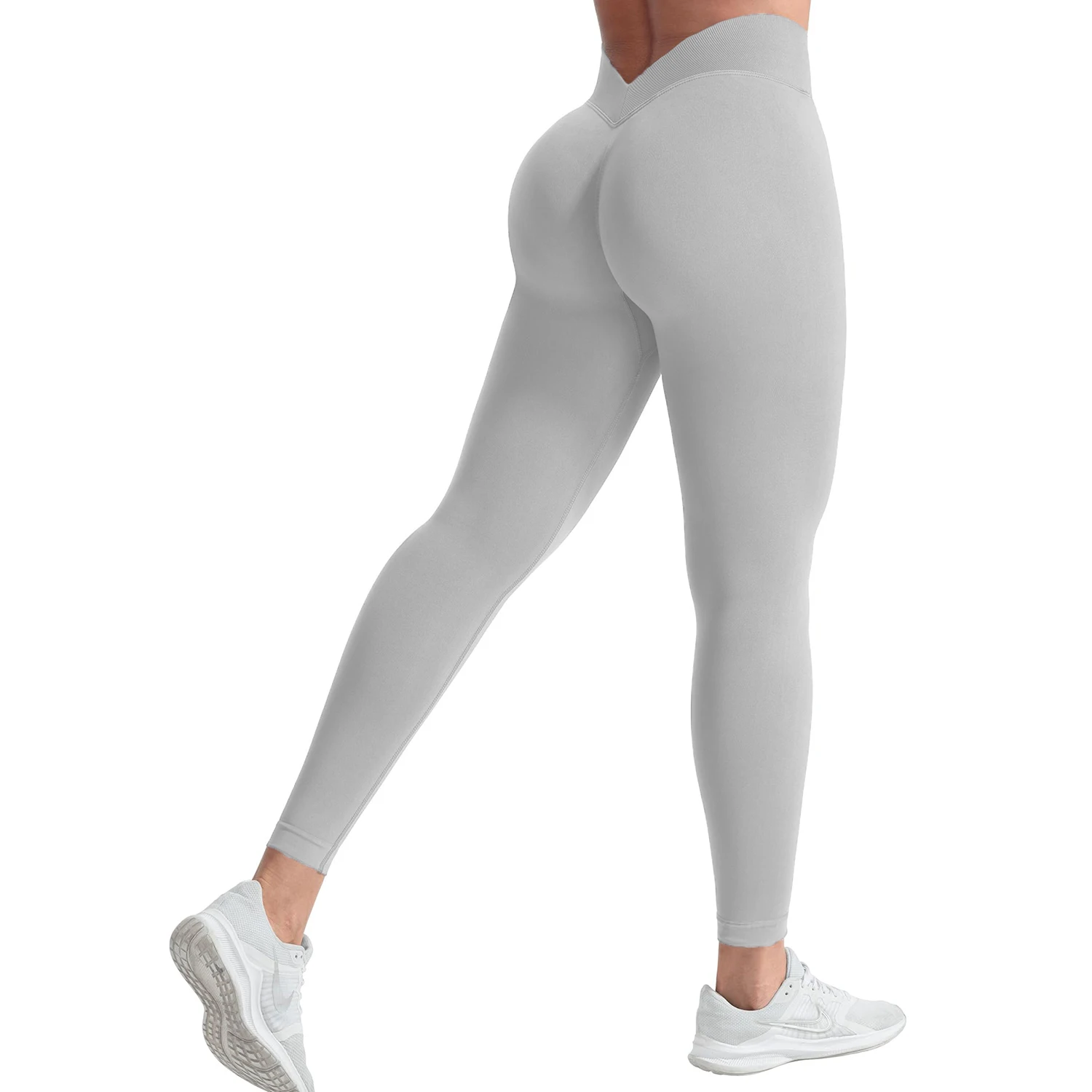Legginsy modelujące do jogi z kontrolą brzucha Szary
