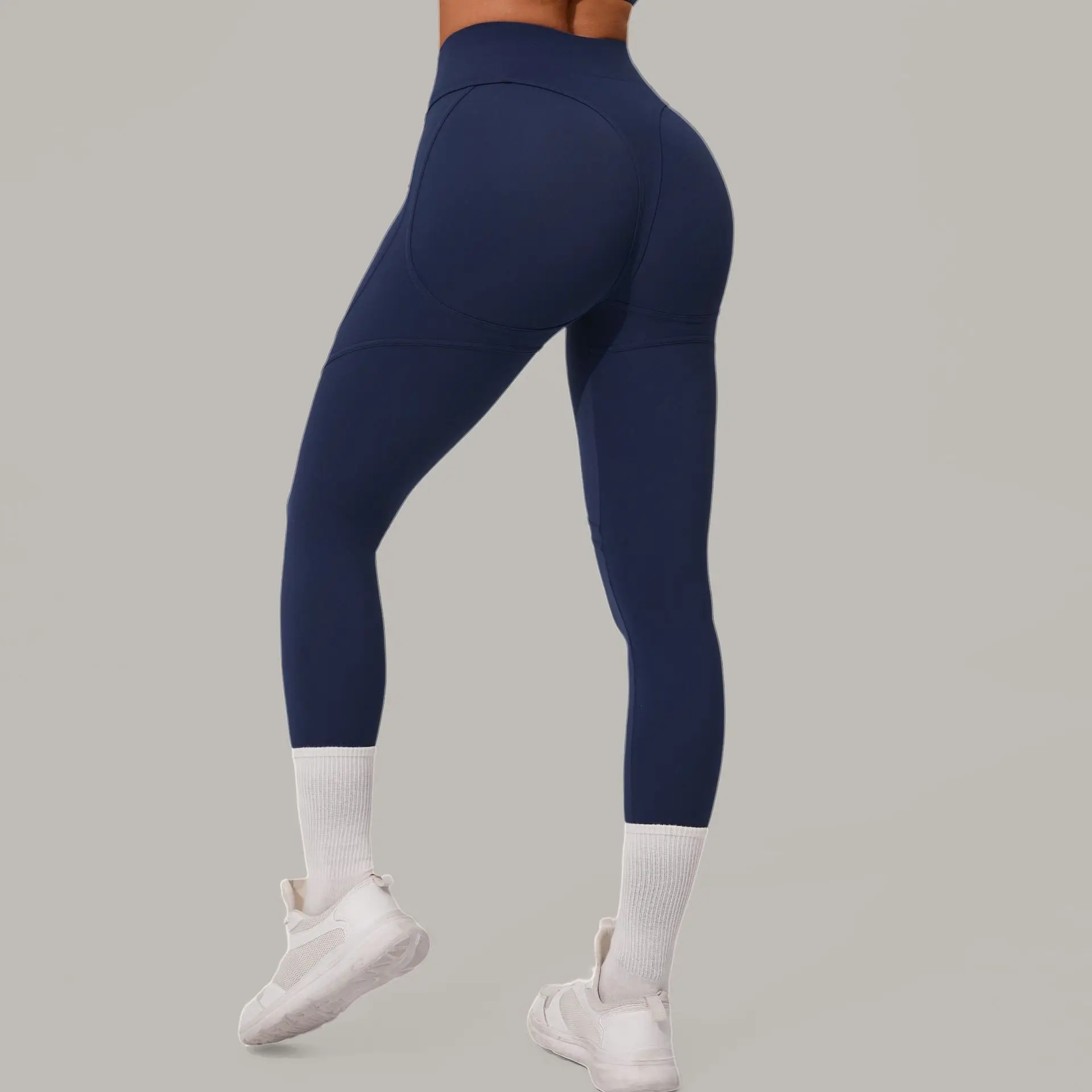 Legginsy push-up do biegania z efektem modelowania bioder Brzoskwiniowy rumieniec