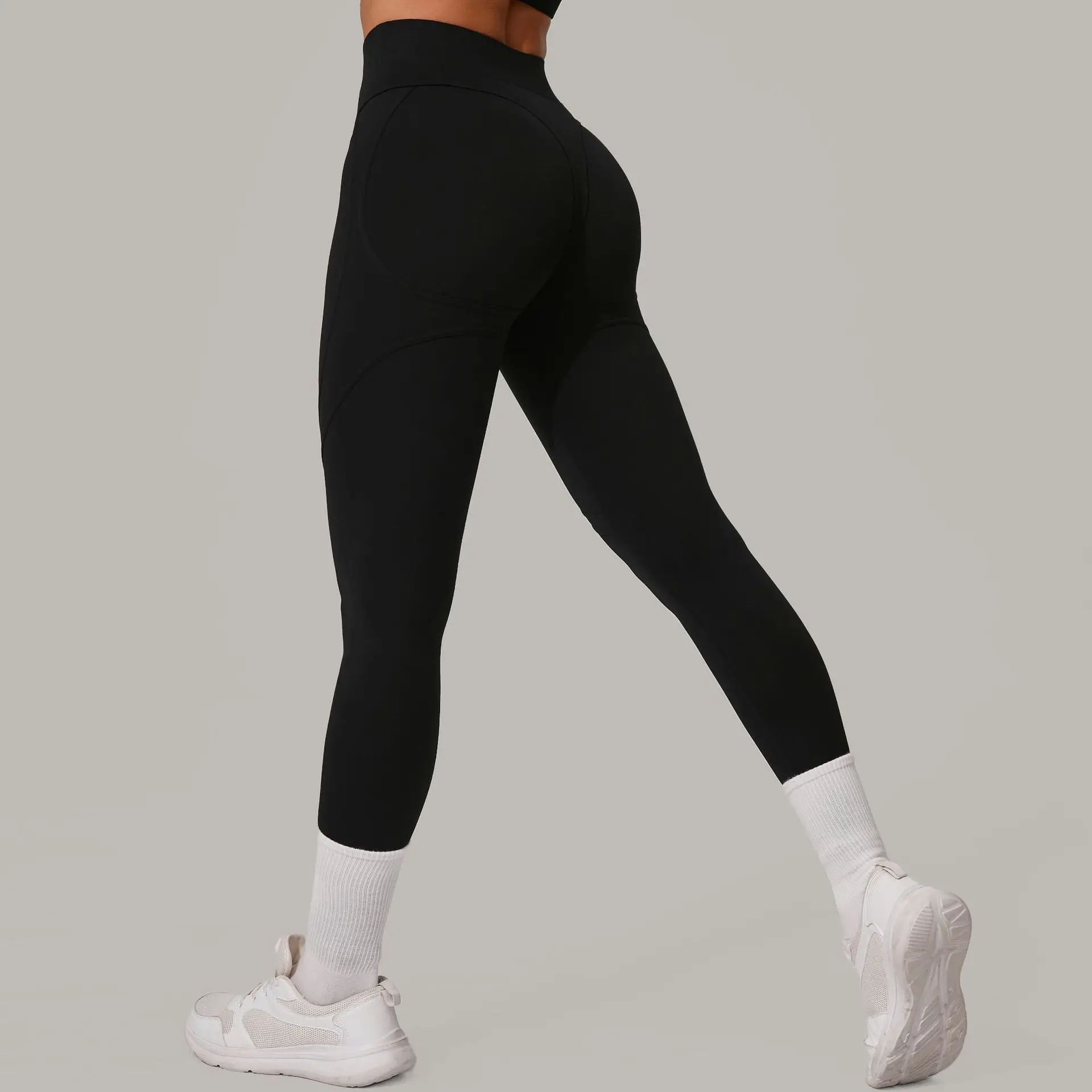 Legginsy push-up do biegania z efektem modelowania bioder Lawenda