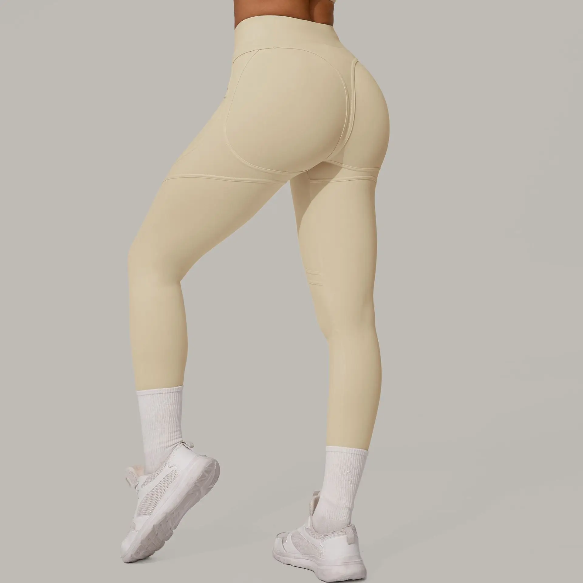 Legginsy push-up do biegania z efektem modelowania bioder Połównośliwy