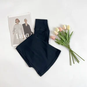Legginsy z rozszerzonymi nogawkami damskie do pilatesu i jogi Azure