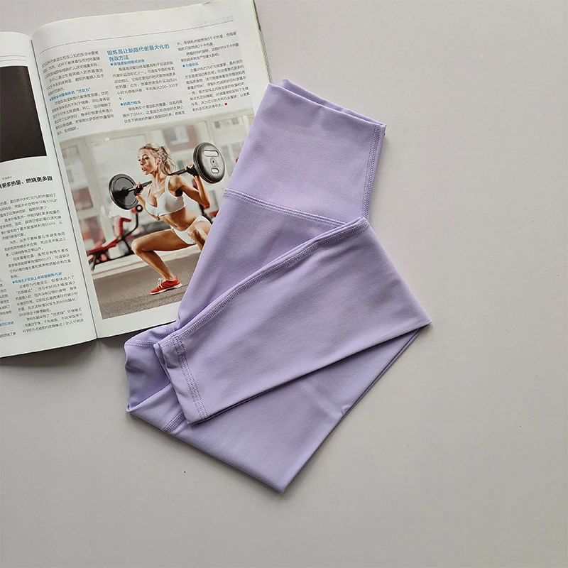 Legginsy sportowe damskie wysoki stan szybkoschnące fitness Czerwony pomarańczowy
