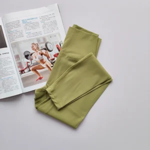 Legginsy sportowe damskie wysoki stan szybkoschnące fitness Połównośliwy