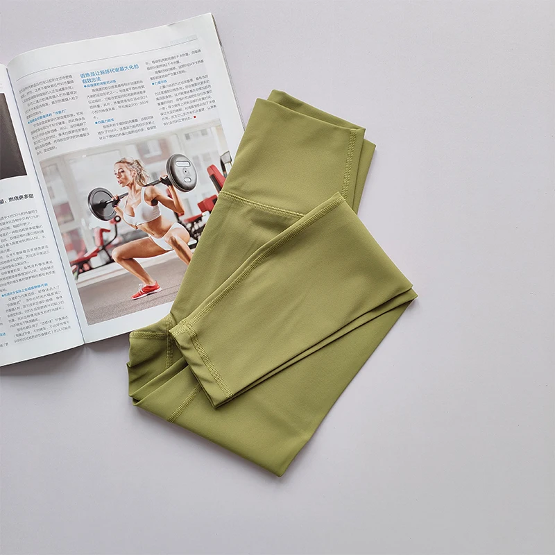 Legginsy sportowe damskie wysoki stan szybkoschnące fitness Połównośliwy