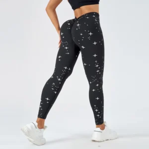 Damskie legginsy sportowe do jogi z wysokim stanem Czarny