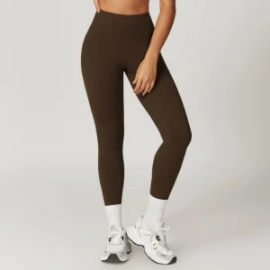 Legginsy sportowe push-up z wysokim stanem Kawowy