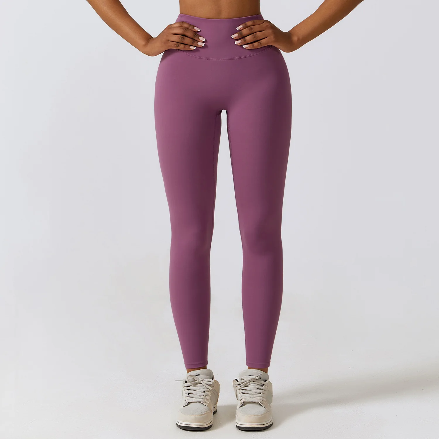 Legginsy sportowe push-up z wysokim stanem Fioletowy