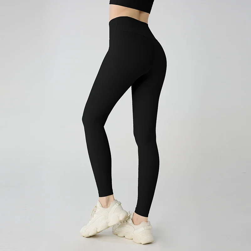 Legginsy sportowe z wysokim stanem, efekt drugiej skóry, oddychające Lawenda