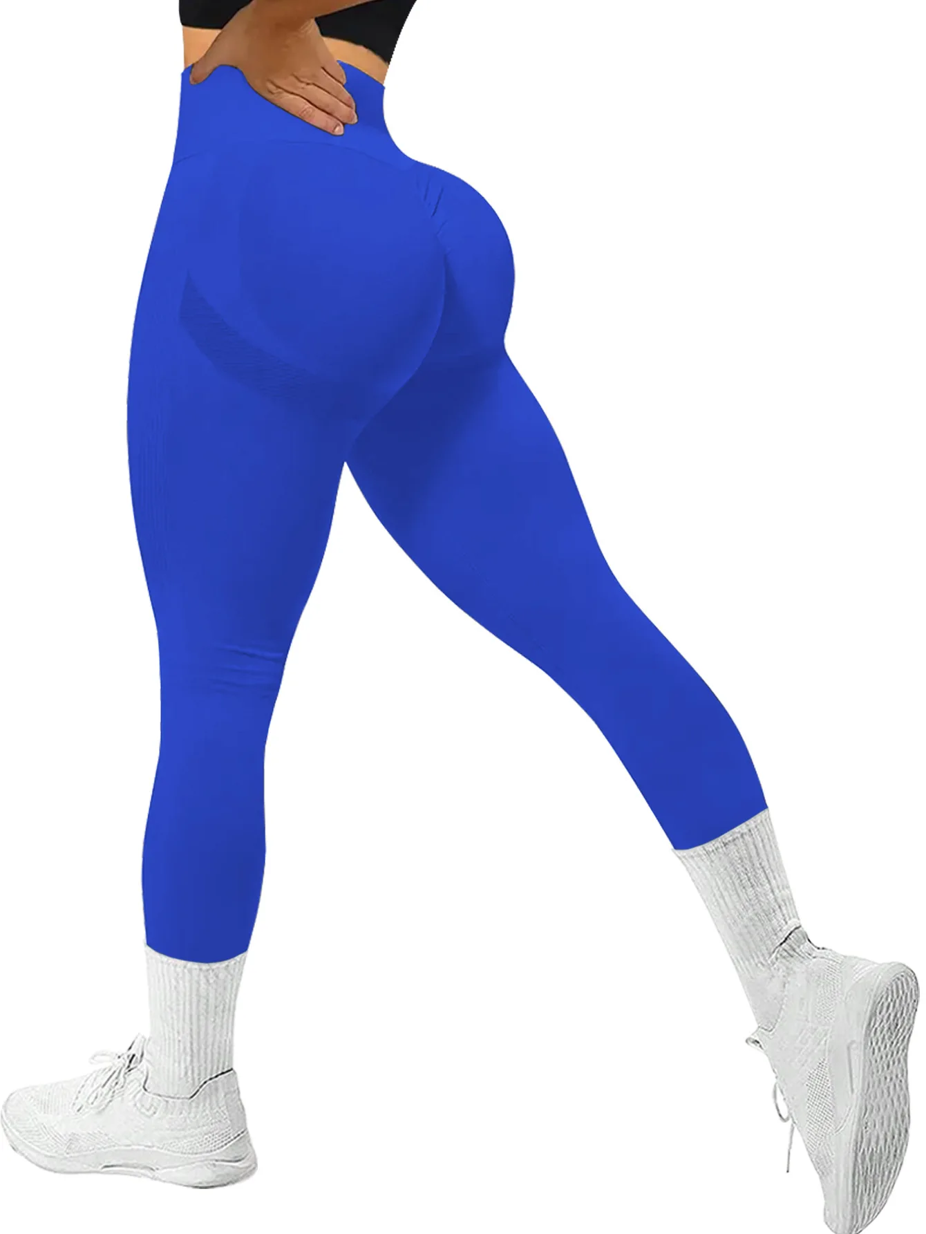 Legginsy sportowe damskie wyszczuplające na siłownię jednolite Neon