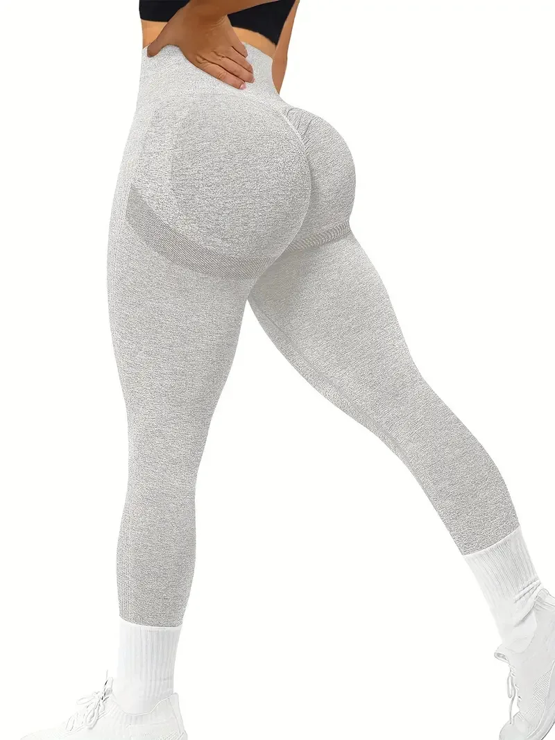 Legginsy sportowe damskie wyszczuplające na siłownię jednolite Różowy