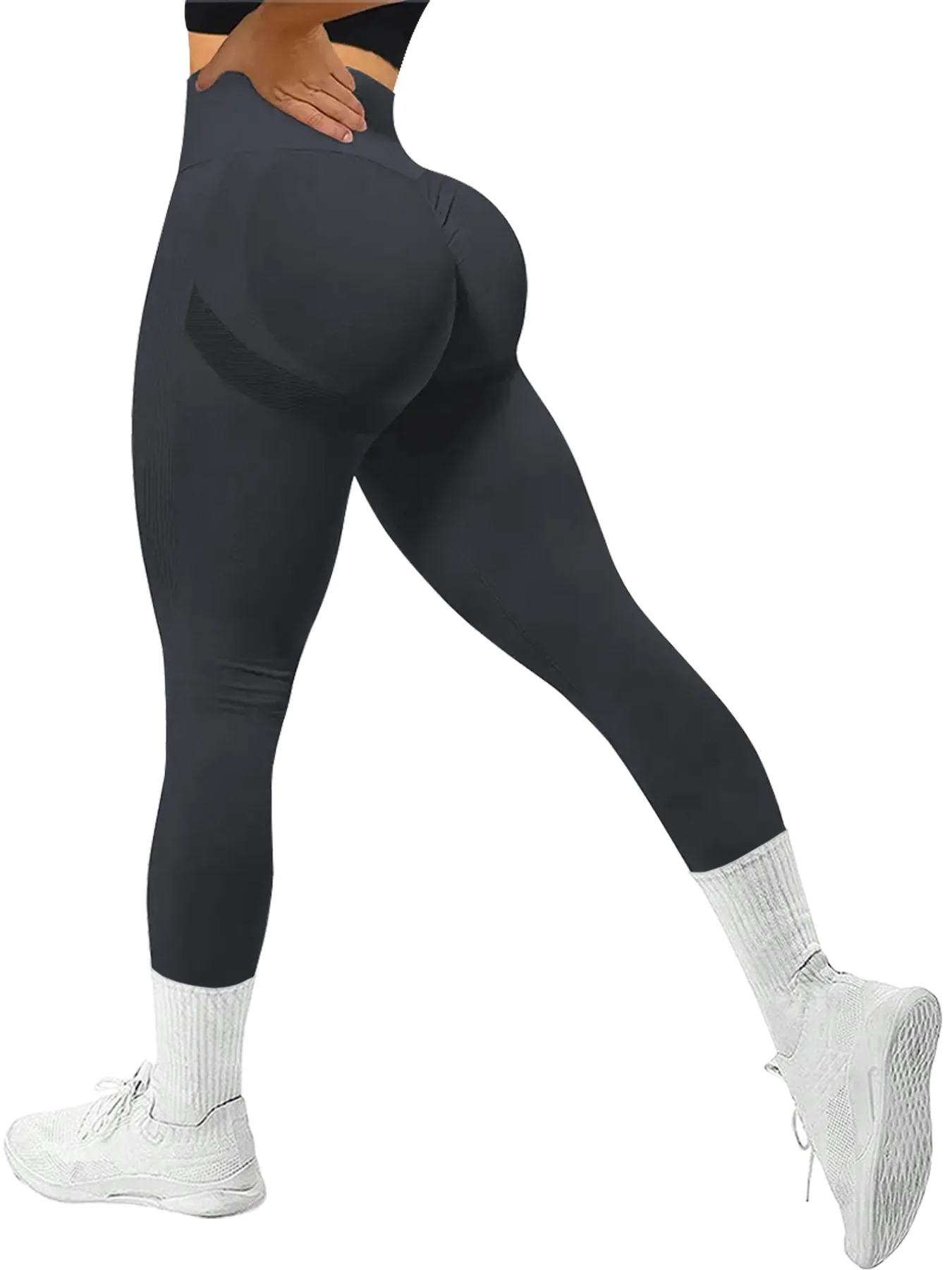 Legginsy sportowe damskie wyszczuplające na siłownię jednolite Złoto