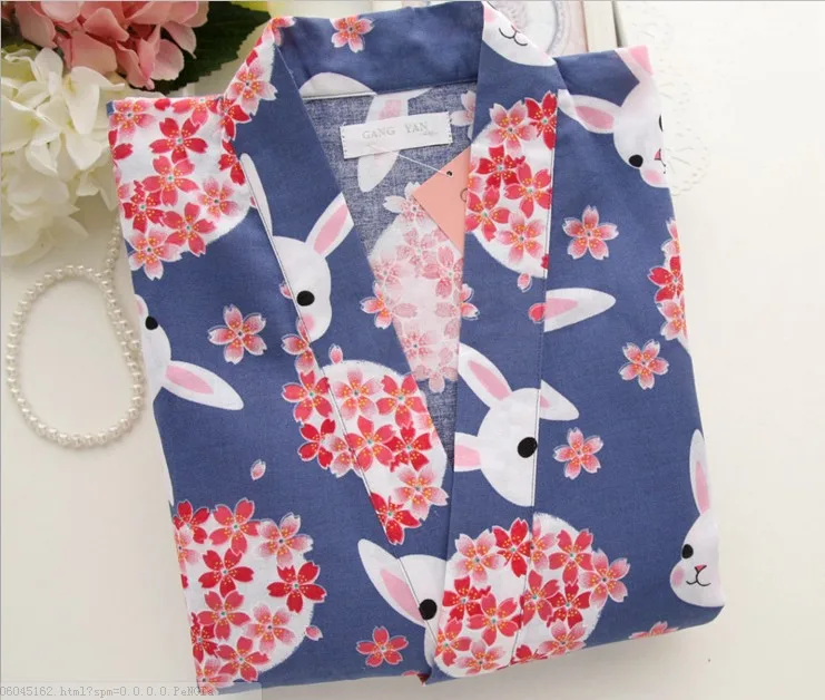 Lekka bawełniana piżama kimono yukata na lato Czarny