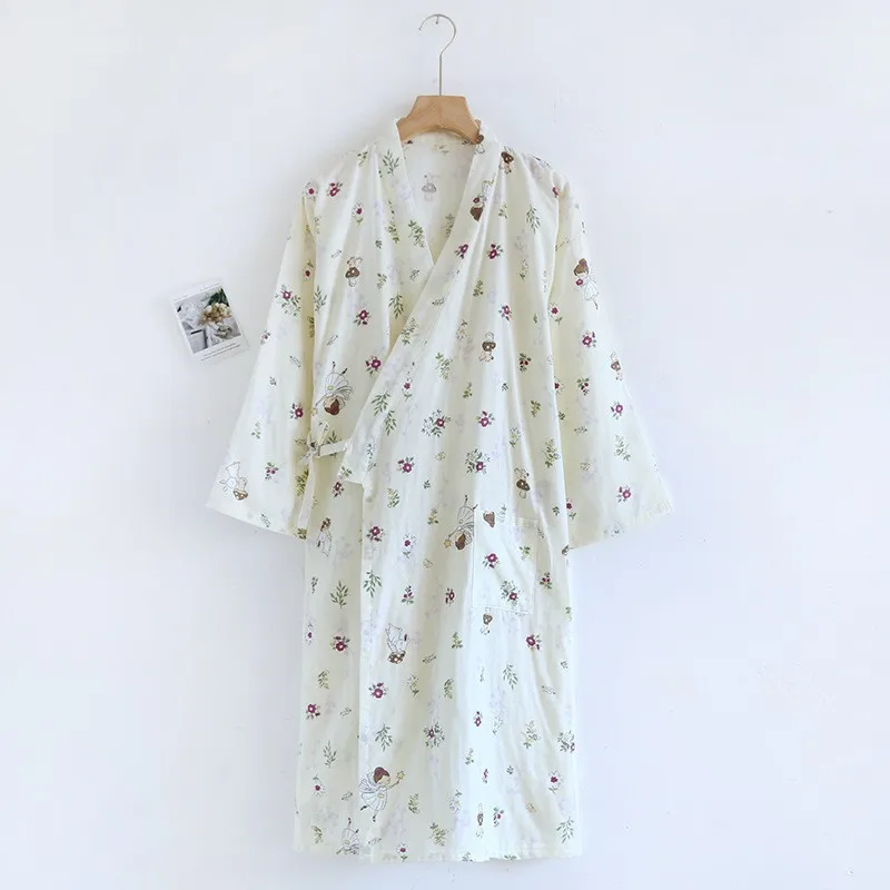 Lekka bawełniana piżama kimono yukata na lato Lawenda