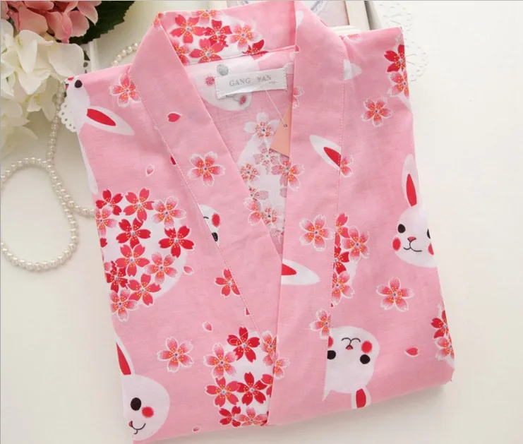 Lekka bawełniana piżama kimono yukata na lato Niebieski
