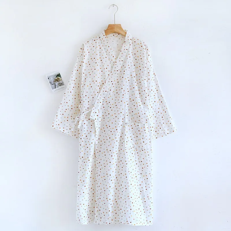 Lekka bawełniana piżama kimono yukata na lato Srebrny