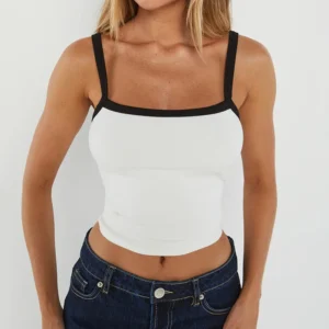 Letni crop top damski z nadrukiem Brasil streetwear Różowy