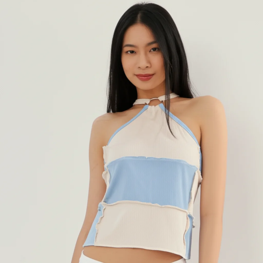 Letni crop top z nadrukiem Brasil Zielony