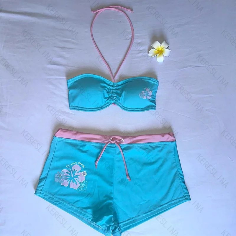 Letni zestaw bikini wiązany na szyję w stylu retro Kolba