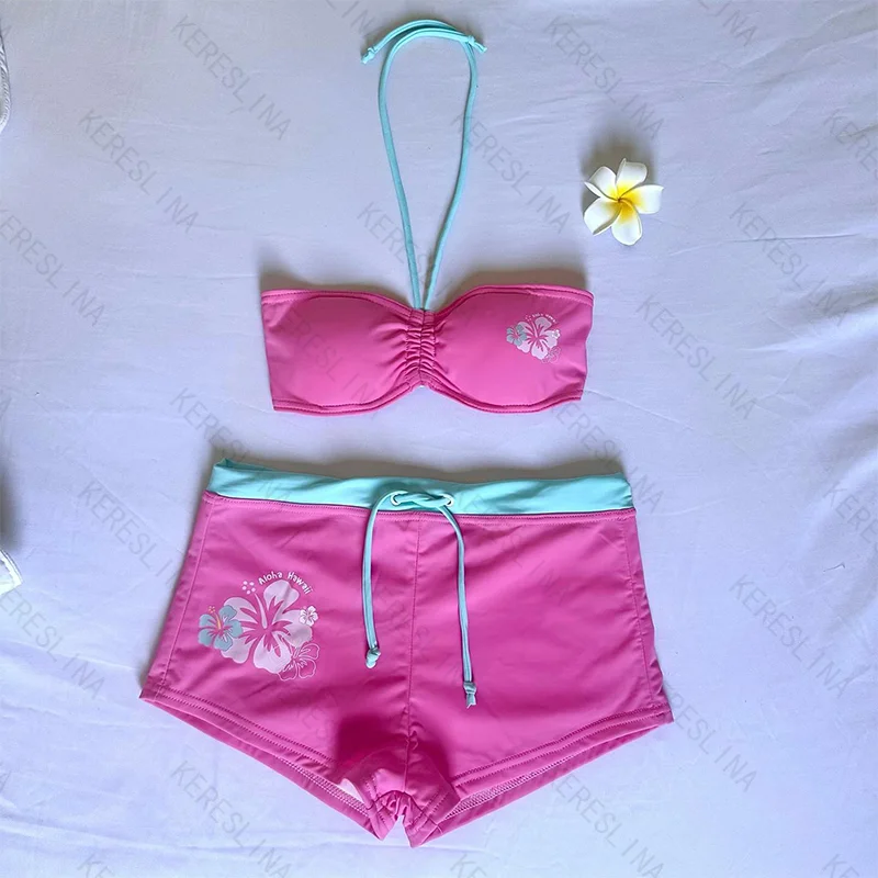 Letni zestaw bikini wiązany na szyję w stylu retro Zielony
