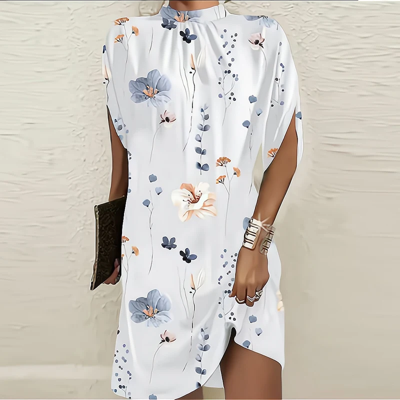 Letnia sukienka boho mini z kwiatowym nadrukiem 20