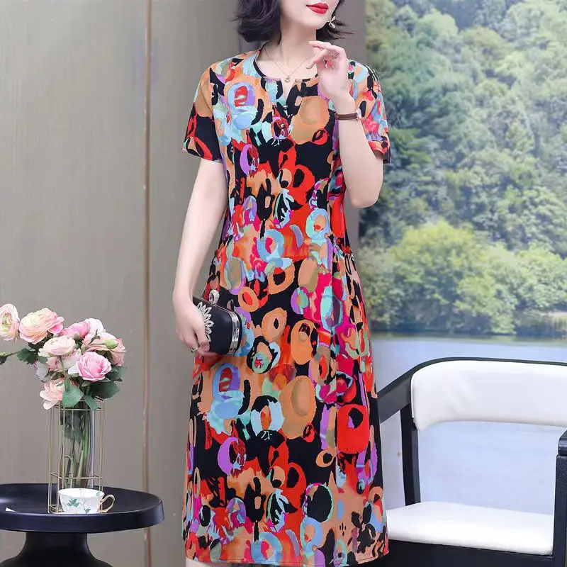 Letnia sukienka boho plus size z krótkim rękawem Błękitny