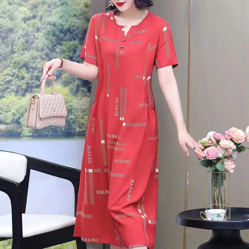 Letnia sukienka boho plus size z krótkim rękawem Ciemnoszary
