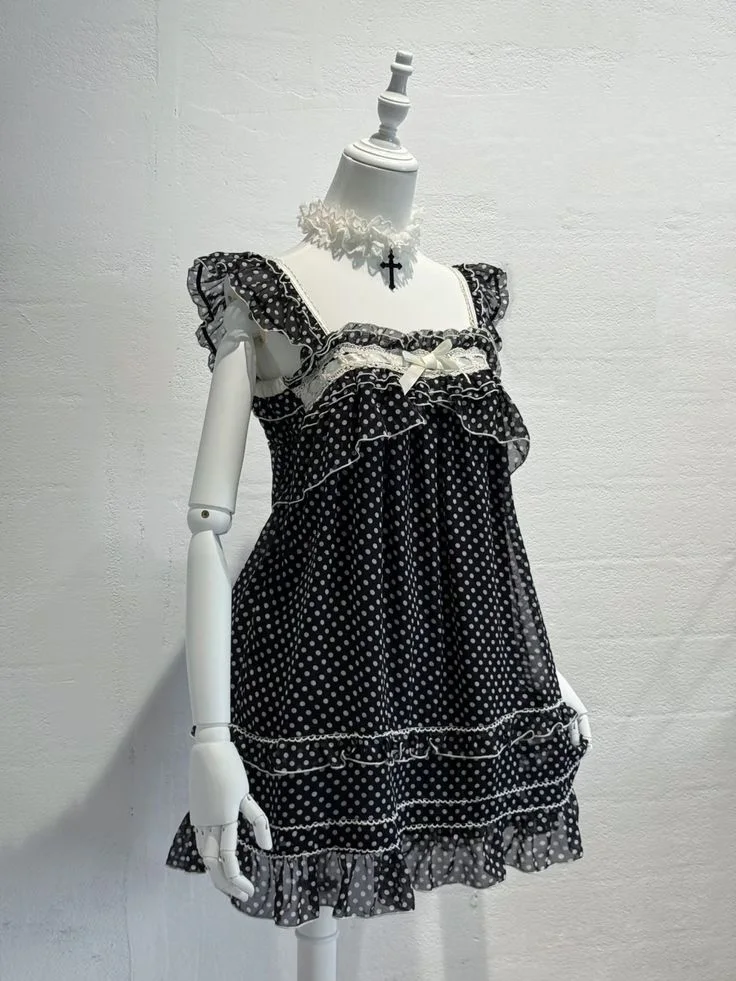 Letnia sukienka w stylu retro z wiązaniem na szyi Czarny
