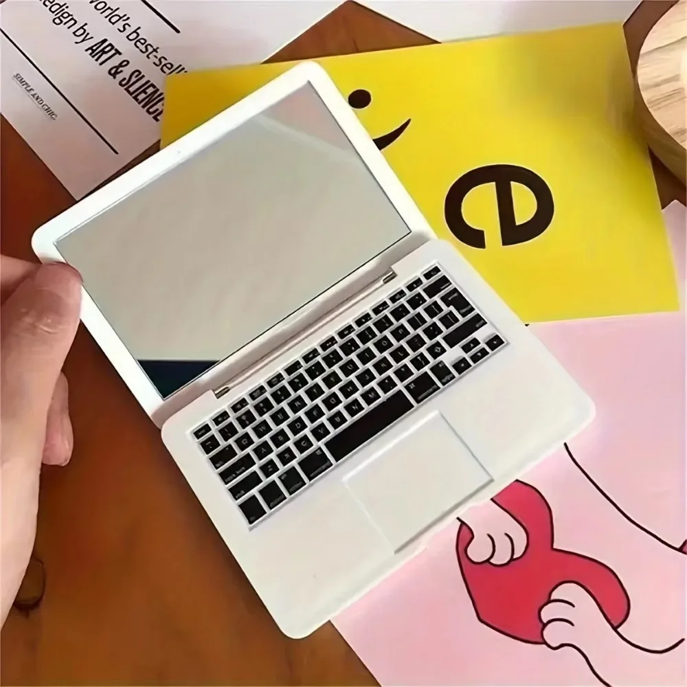 Kieszonkowe lusterko kosmetyczne w kształcie laptopa Czarny