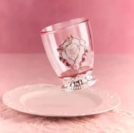 Lusterko stołowe Flower Knows z poduszką powietrzną, grzebieniem i pędzlami Niebieski