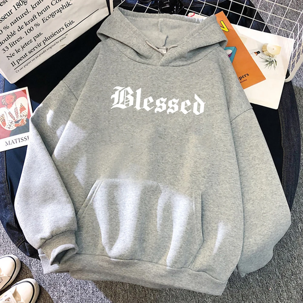 Luźna bluza polarowa z kapturem w stylu streetwear Brązowy