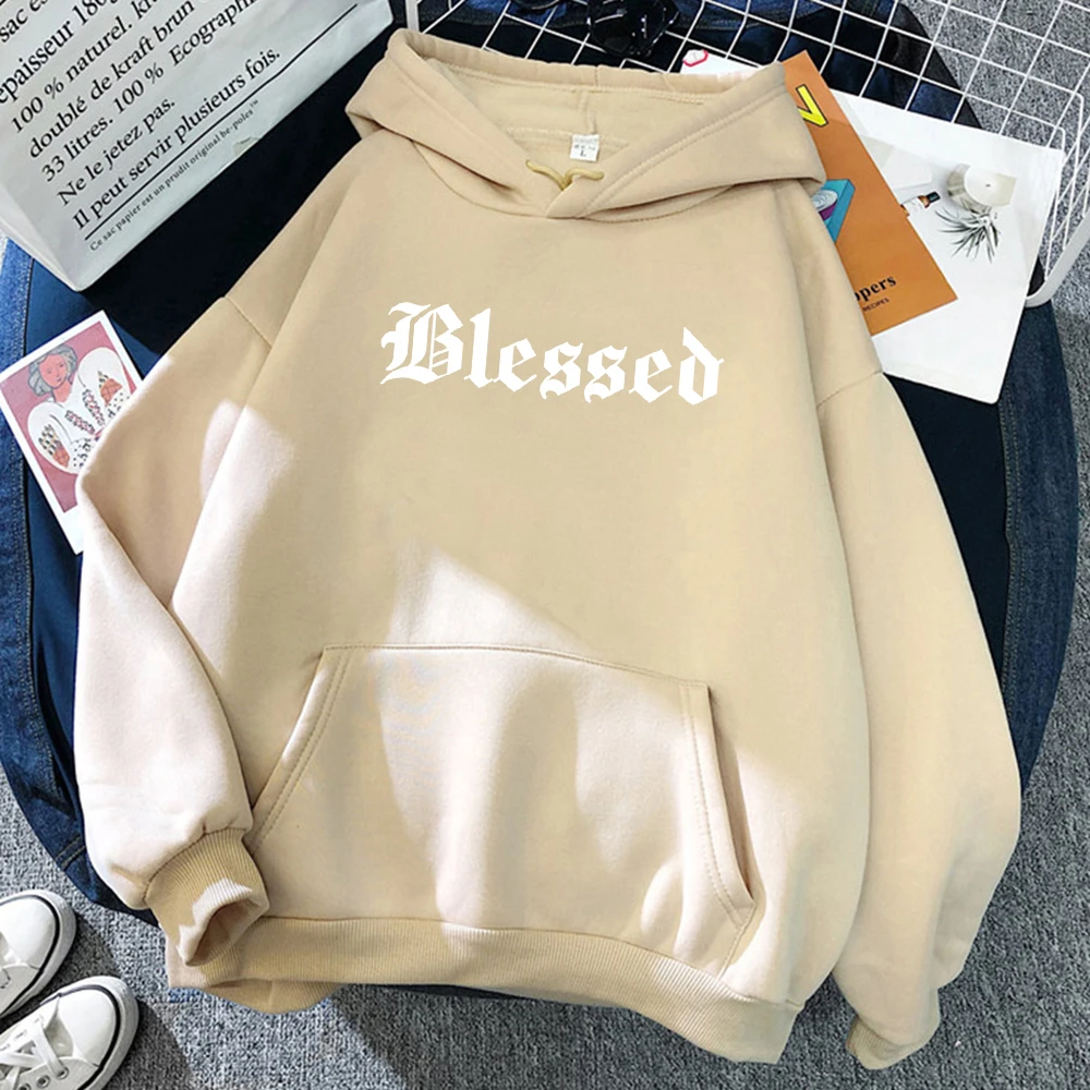 Luźna bluza polarowa z kapturem w stylu streetwear Szary