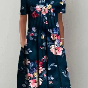Luźna sukienka plus size na co dzień — elegancka i swobodna Czerwony
