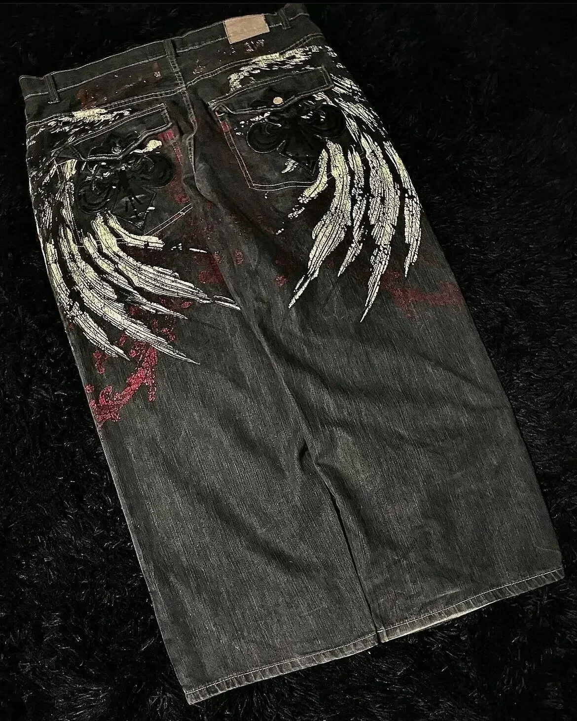 Luźne jeansy w stylu Y2K gothic streetwear Kolba