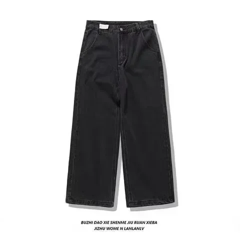 Luźne jeansy w stylu Y2K gothic streetwear Pomarańczowy