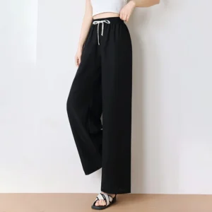 Luźne spodnie damskie plus size – codzienne i wygodne Czarny