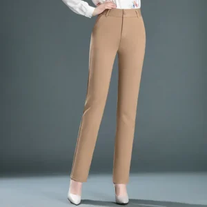 Luźne spodnie z wysoką talią plus size dla kobiet Niebieski