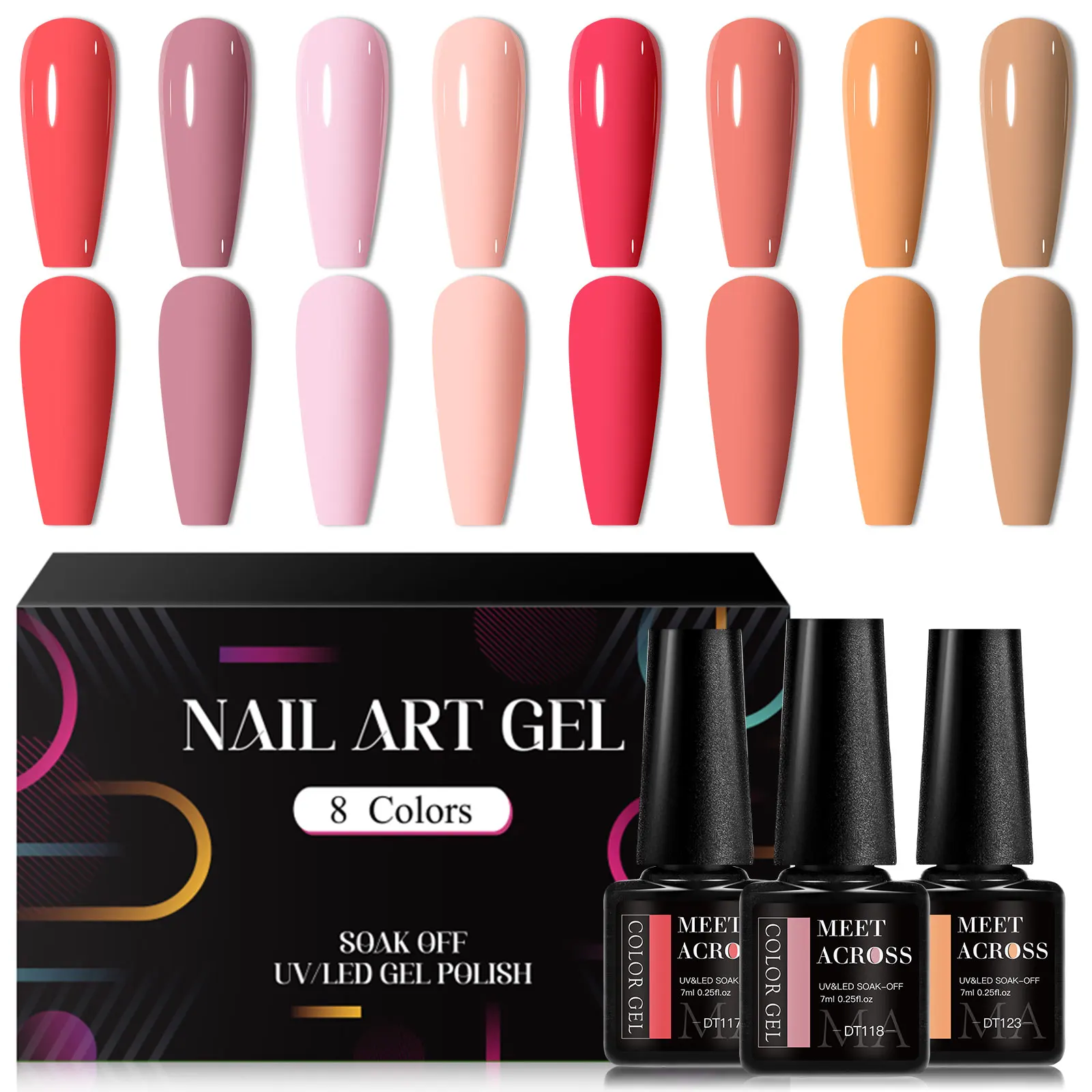 Magnetyczny żel do paznokci cat eye Moonlight – zestaw 8 sztuk Armijna zieleń