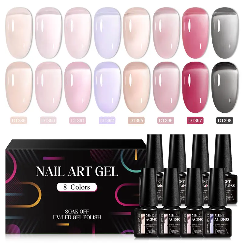 Magnetyczny żel do paznokci cat eye Moonlight – zestaw 8 sztuk Ciemny szary