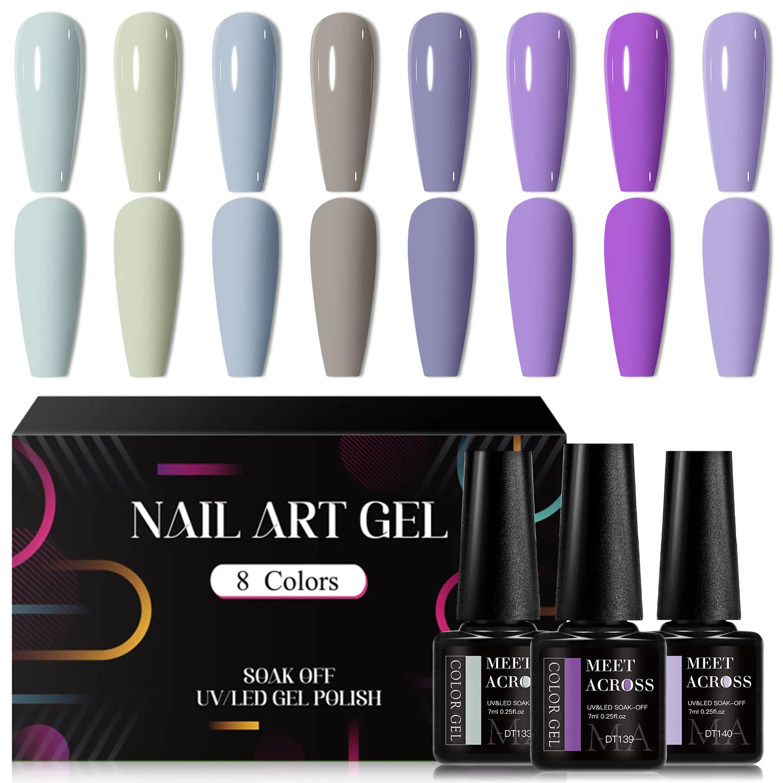 Magnetyczny żel do paznokci cat eye Moonlight – zestaw 8 sztuk Kolor miętowy
