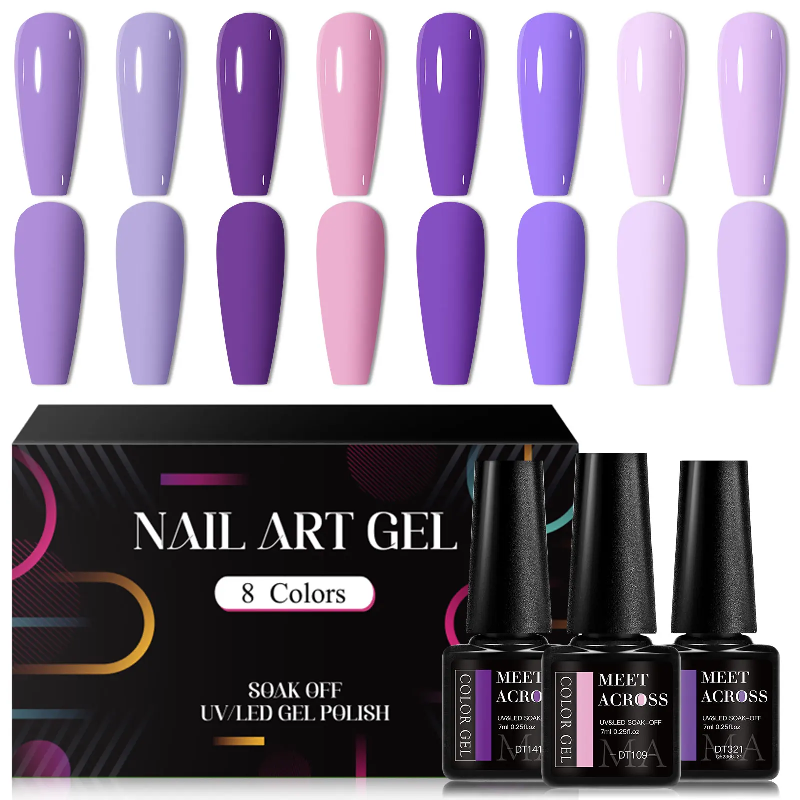 Magnetyczny żel do paznokci cat eye Moonlight – zestaw 8 sztuk Kolor turkusowy
