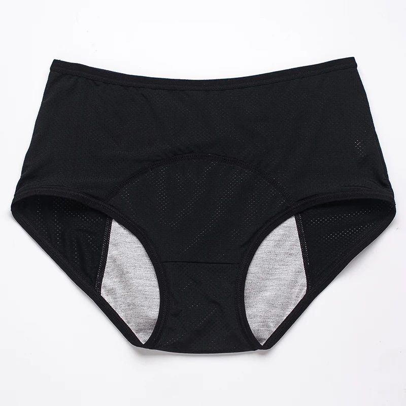 Majtki menstruacyjne damskie bawełniane L-8XL Czarny
