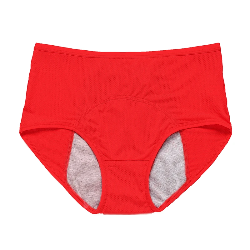 Majtki menstruacyjne damskie bawełniane L-8XL Czerwony