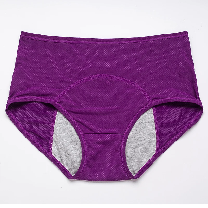Majtki menstruacyjne damskie bawełniane L-8XL Fioletowy