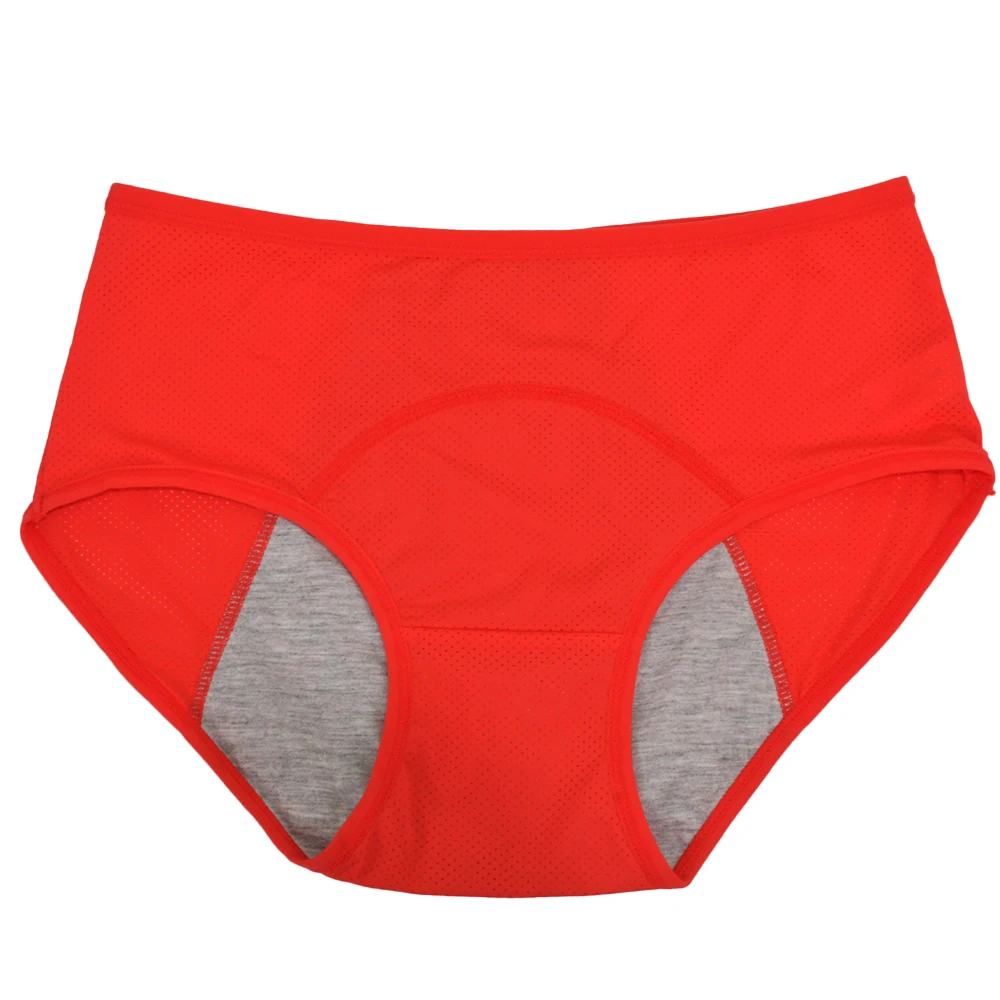 Majtki menstruacyjne jedwabiste z wysokim stanem wodoodporne plus size Błękitny