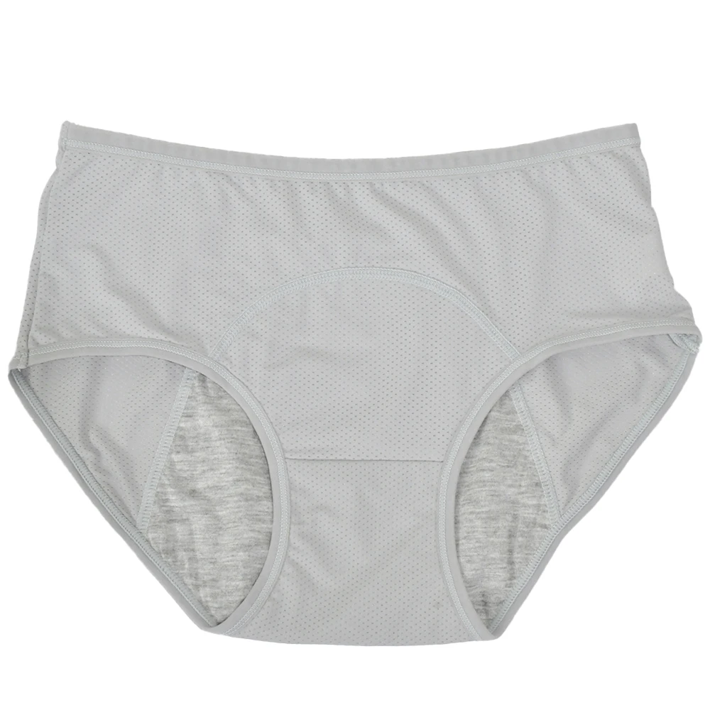 Majtki menstruacyjne jedwabiste z wysokim stanem wodoodporne plus size Brązowy