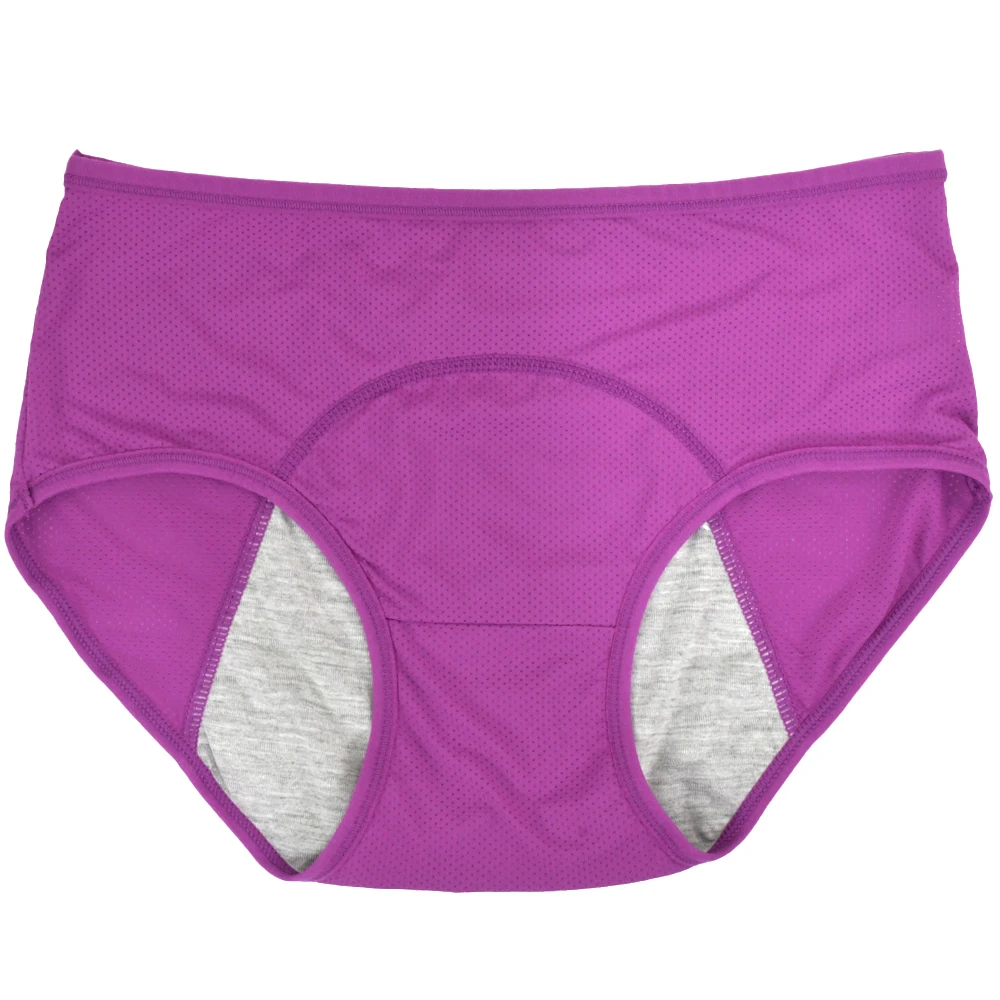Majtki menstruacyjne jedwabiste z wysokim stanem wodoodporne plus size Ciemnoszary